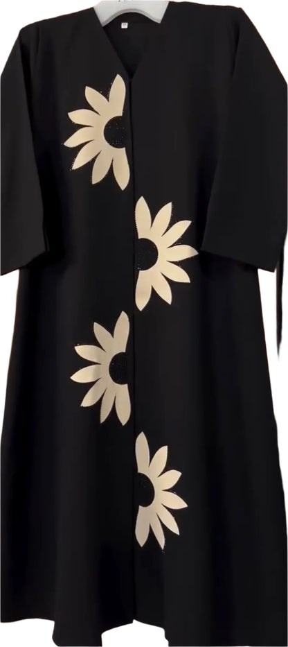Abaya with Flower Design