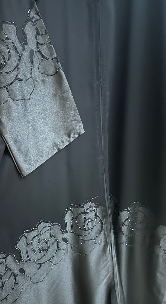 Black Abaya with flowers