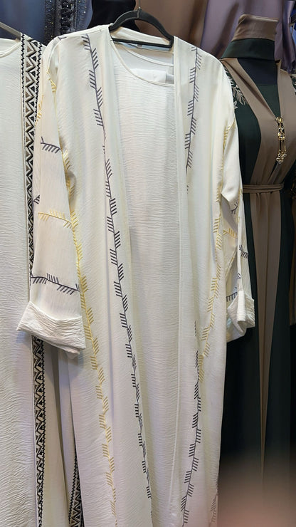 White abaya with flower